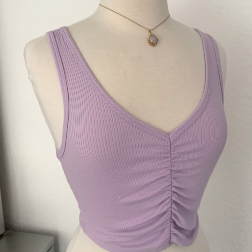 Garage Light Purple Ruched Tank Top 💜 - Picture 3 of 5